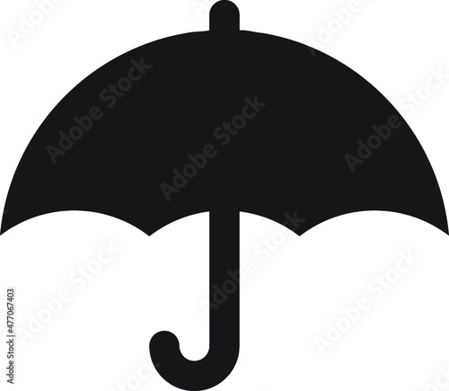 black umbrella isolated on white background