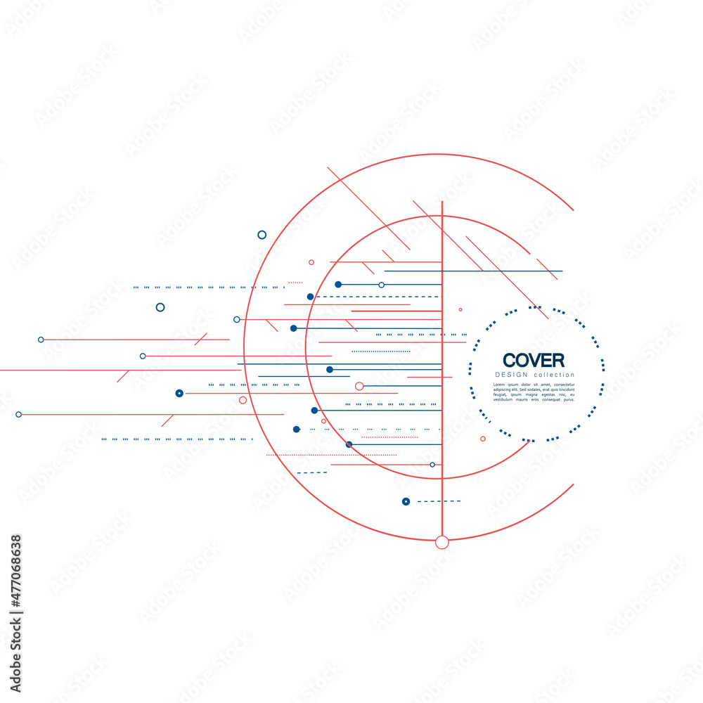 Modern geometric lines and circles abstract connection. Vector communication structure for biology and data design Modern geometric lines and circles abstract connection. Vector communication structure for biology and data design