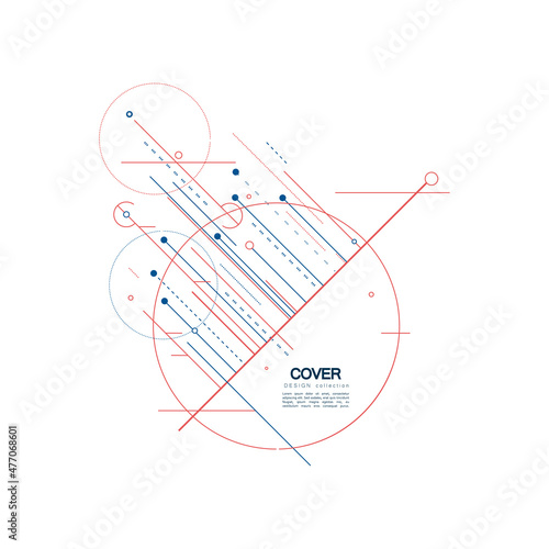 Circles connect graphic background. Technological vector design with circles and lines. Design data abstract network