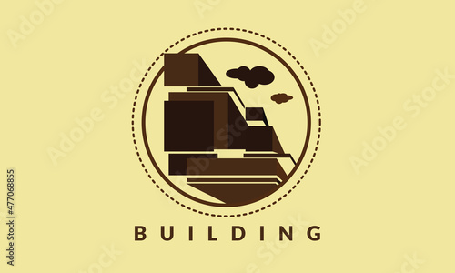 BUILDING TOWER LOGO TEMPLATE.VECTOR ILLUSTRATION OF BUILDING