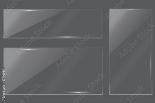 Glass plates icon. Rectangular shape. Overlay effect. Transparent sign. Simple flat art. Vector illustration. Stock image.  photo