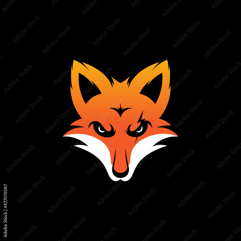 Obraz premium fox logo e sport vector icon illustration,gaming