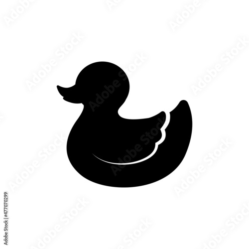 Rubber duck / ducky bath toy flat vector icon for apps and websites