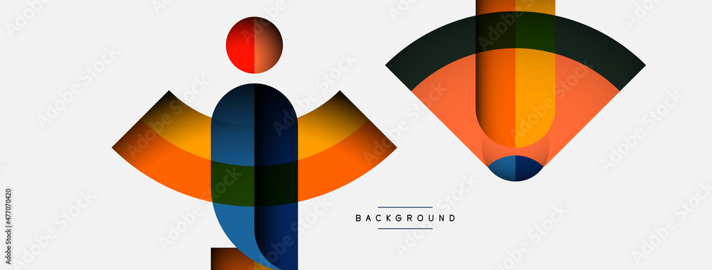 Trendy shapes, color minimal design composition, lines and shadows for wallpaper banner background or landing page Trendy shapes, color minimal design composition, lines and shadows for wallpaper banner background or landing page