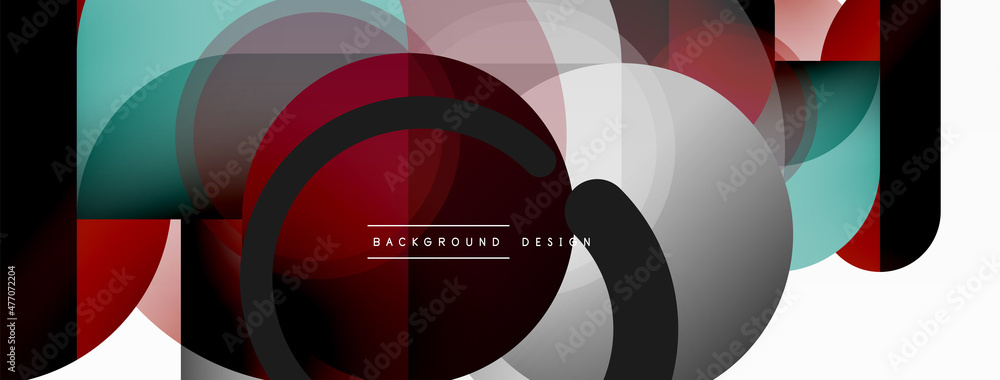 Round triangle shapes lines and circles. Geometric vector illustration for wallpaper banner background or landing page Round triangle shapes lines and circles. Geometric vector illustration for wallpaper banner background or landing page
