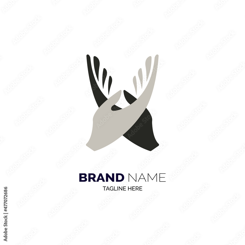 hand logo design template vector for brand or company and other hand logo design template vector for brand or company and other