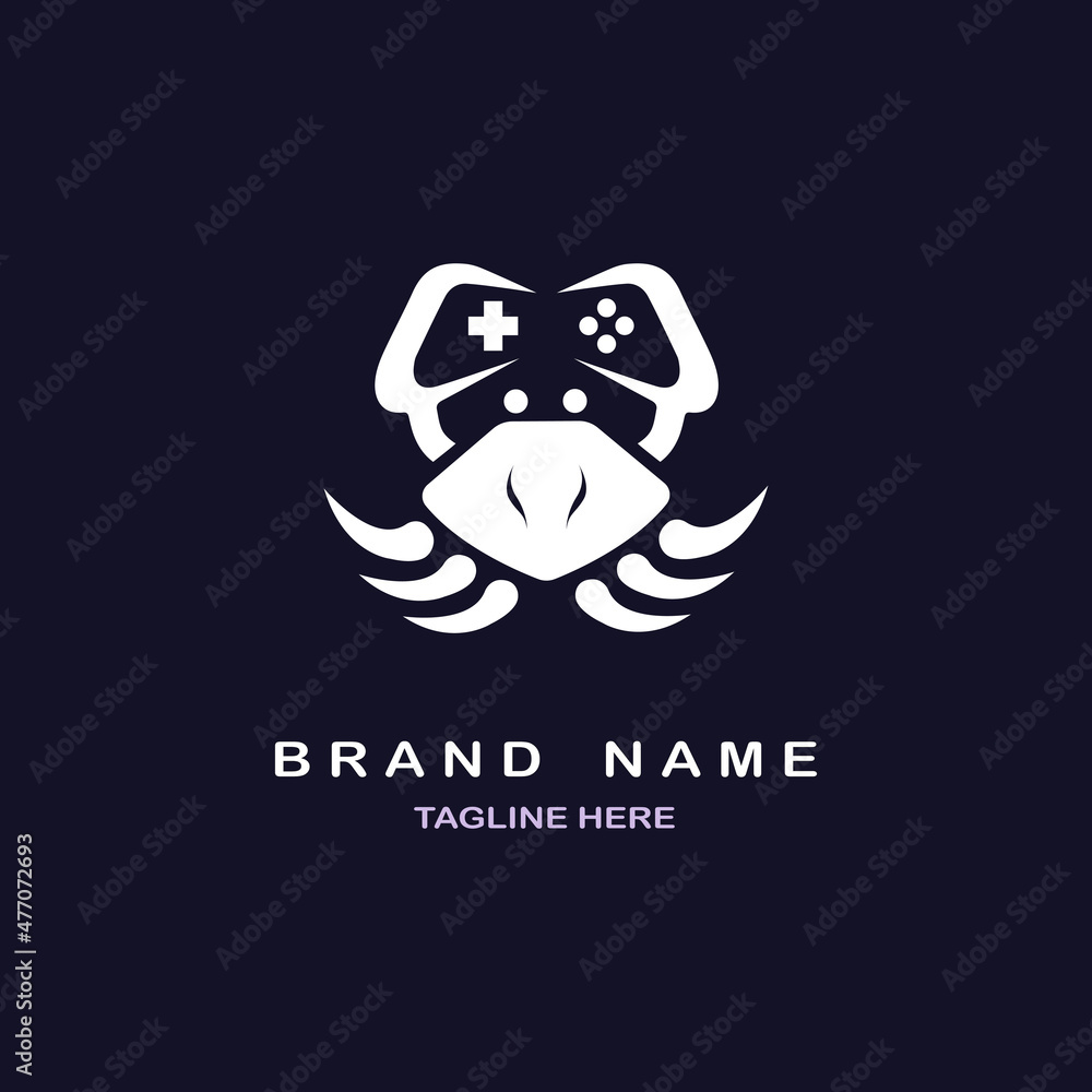 Obraz premium crab gamepad logo template design vector for brand or company and other