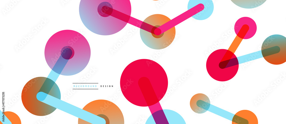 Abstract background. Round dots connected by lines. Trendy techno business template for wallpaper, banner, background or landing Abstract background. Round dots connected by lines. Trendy techno business template for wallpaper, banner, background or landing