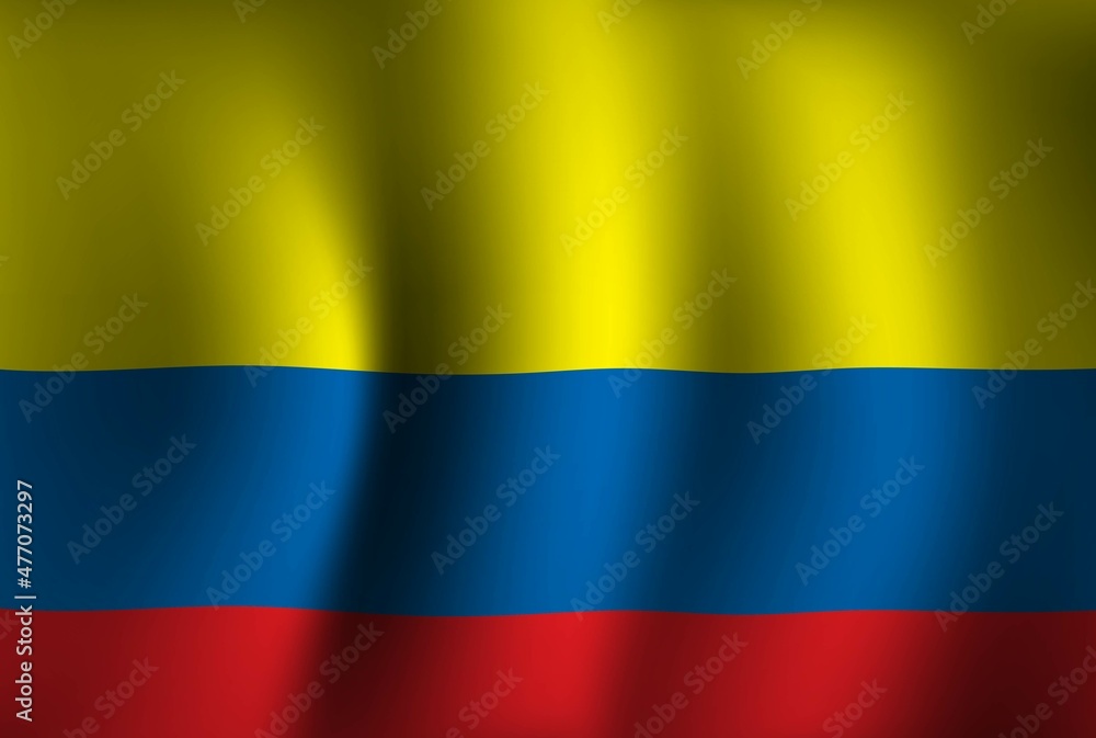 Colombia Flag Background Waving 3D. National Independence Day Banner Wallpaper