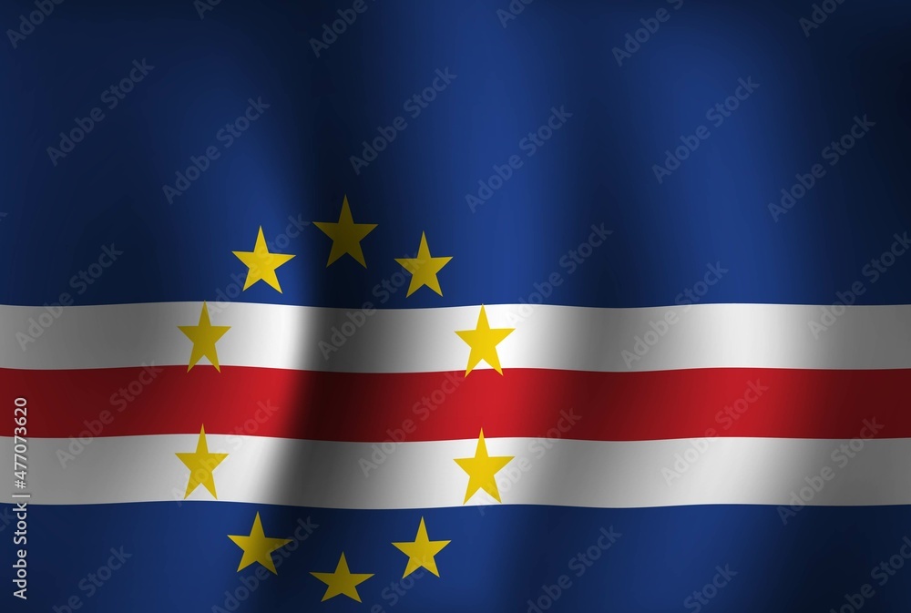 Obraz premium Cabo Verde Flag Background Waving 3D. National Independence Day Banner Wallpaper