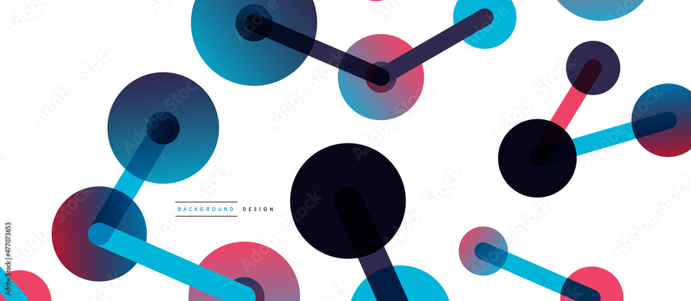 Abstract background. Round dots connected by lines. Trendy techno business template for wallpaper, banner, background or landing Abstract background. Round dots connected by lines. Trendy techno business template for wallpaper, banner, background or landing