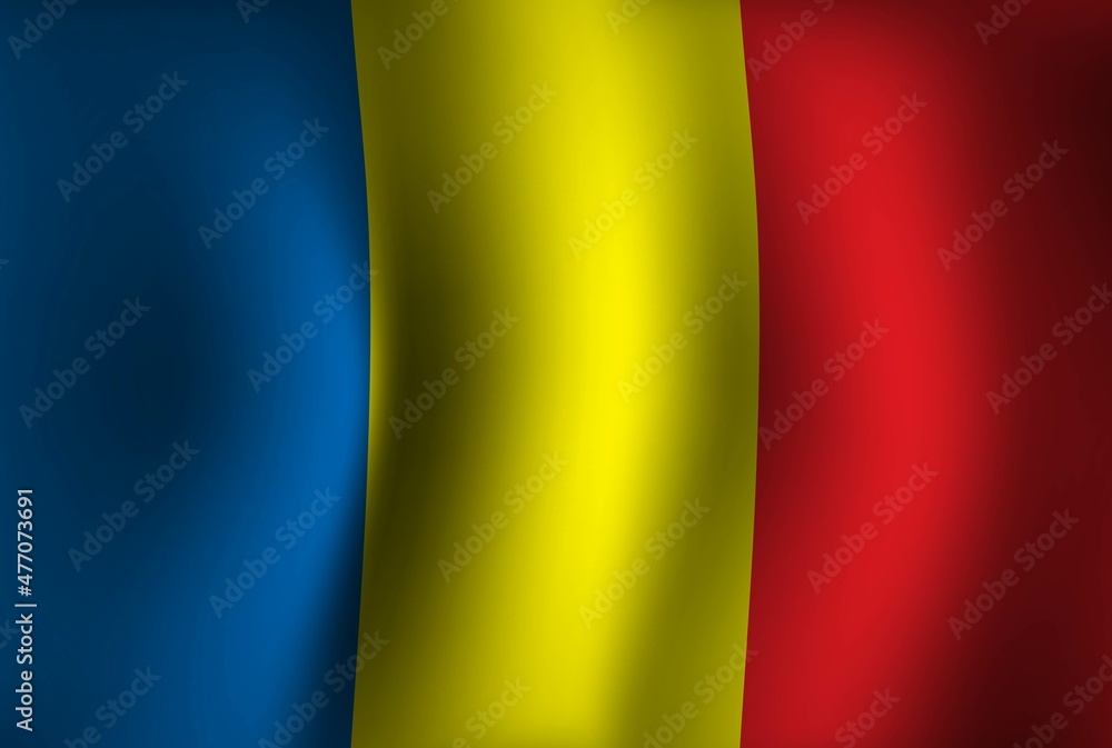 Fototapeta premium Chad Flag Background Waving 3D. National Independence Day Banner Wallpaper