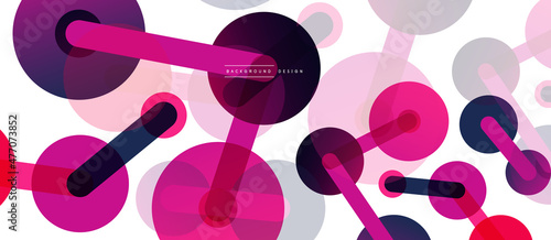 Abstract background. Round dots connected by lines. Trendy techno business template for wallpaper, banner, background or landing