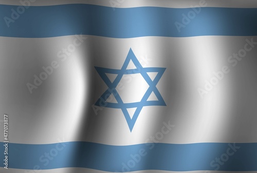 Israel Flag Background Waving 3D. National Independence Day Banner Wallpaper