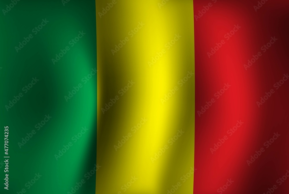 Mali Flag Background Waving 3D. National Independence Day Banner Wallpaper Mali Flag Background Waving 3D. National Independence Day Banner Wallpaper