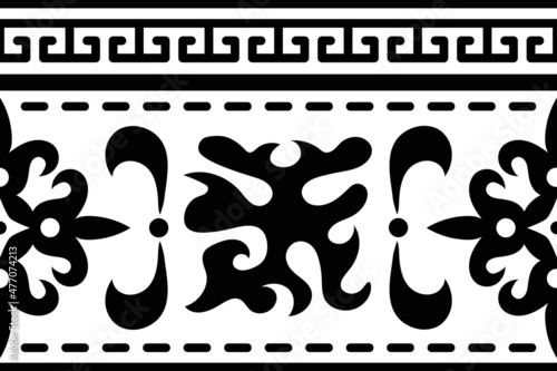 Seamless pattern. Ethnic background on the theme of Turkic art, vector design.	