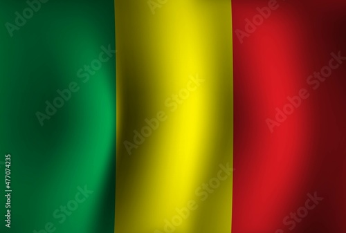 Mali Flag Background Waving 3D. National Independence Day Banner Wallpaper