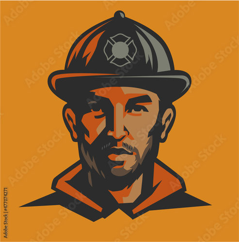 Firefighter Man in Helmet