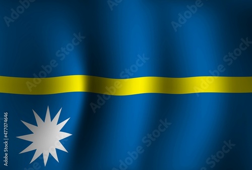 Nauru Flag Background Waving 3D. National Independence Day Banner Wallpaper