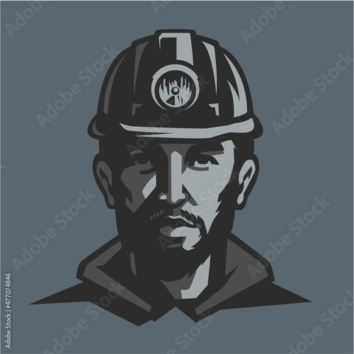 Coal Miner in Helmet
