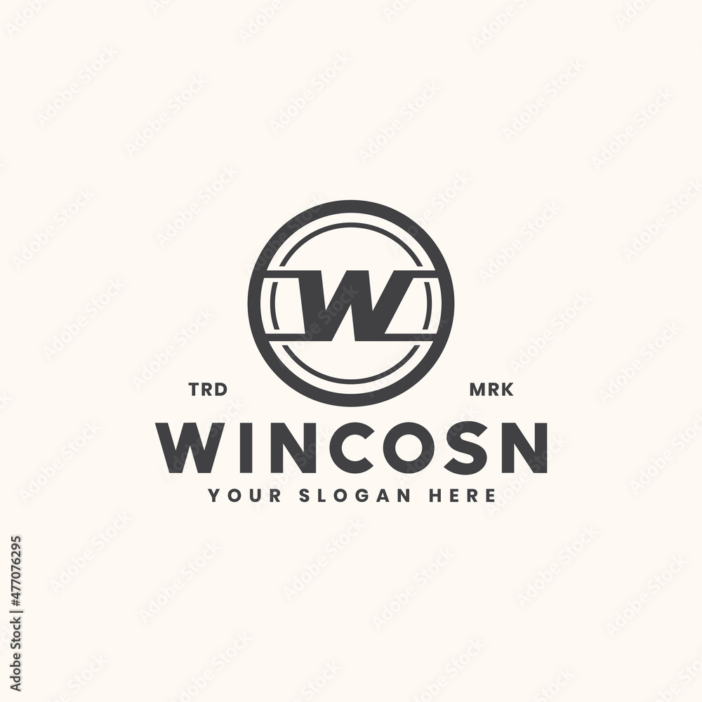 letter w monogram logo badge letter w monogram logo badge