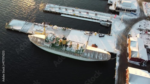 Halifax, Nova Scotia- Boat Anchored on the Waterfront (CSS Acadia) photo