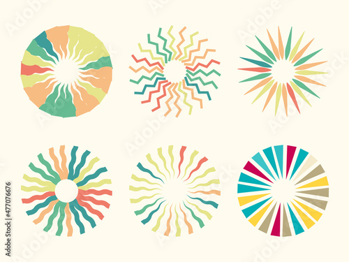 decor sun vector design elements set