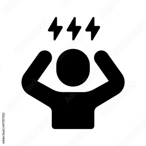 Stress, frustration, anger vector icon illustration