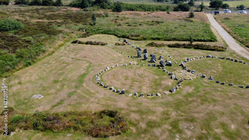 Aerial photo of Beaghmore Neolithic Stone Circles Tyrone Northern Ireland photo
