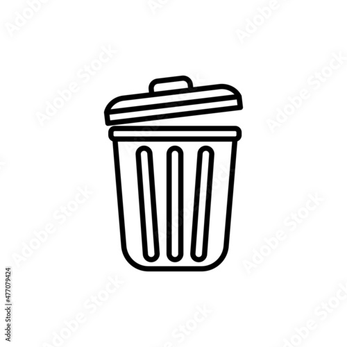 Trash bin icon design template vector isolated illustration
