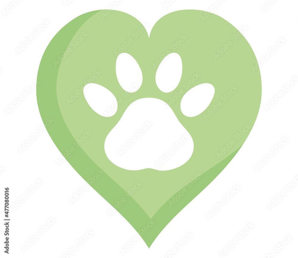 heart with dog footprint