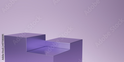 Abstract purple and gradient light background with studio backdrops. Magenta Blank display or clean room for showing product. Minimalist mockup for podium display or showcase. 3D rendering.