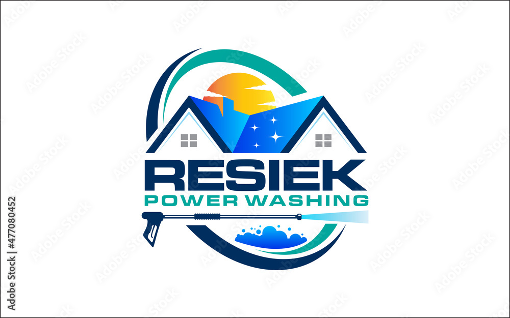 Illustration vector graphic of pressure power wash spray logo design template-26 Illustration vector graphic of pressure power wash spray logo design template-26