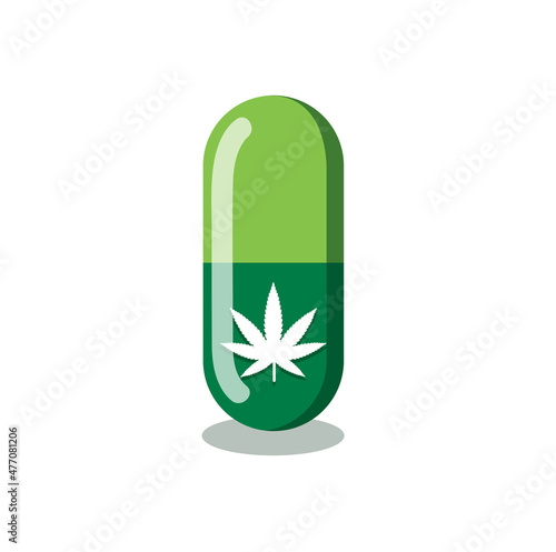Pills with Cannabis. marijuana in capsule