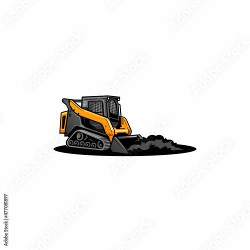 skid steer heavy equipment illustration