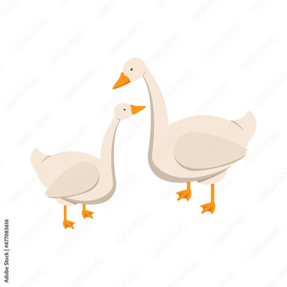 Isometric Geese Countryside Composition Isometric Geese Countryside Composition