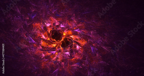 3D rendering abstract multicolor fractal light background