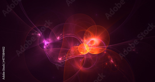 3D rendering abstract multicolor fractal light background