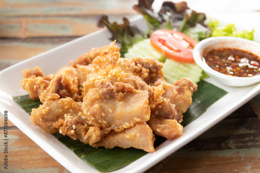 Fried Pork Belly with Thai Spicy Sauce Fried Pork Belly with Thai Spicy Sauce