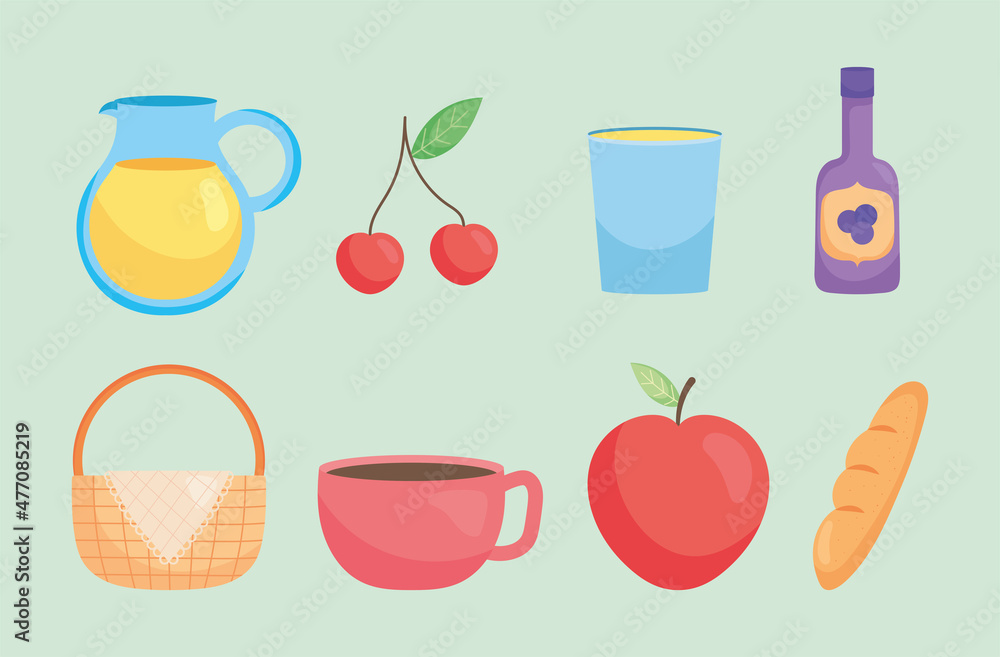 picnic and food set picnic and food set