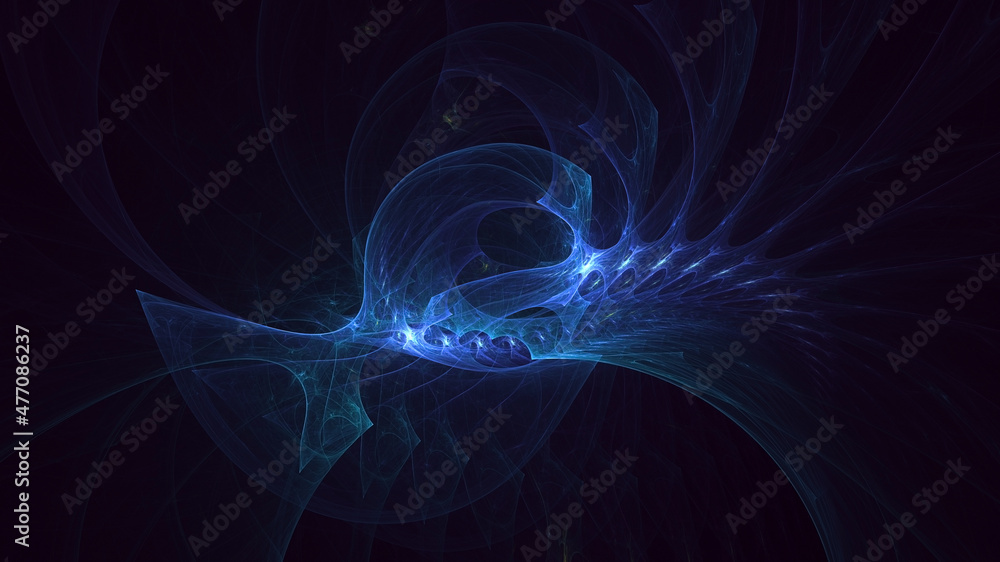 3D rendering abstract blue fractal light background 3D rendering abstract blue fractal light background
