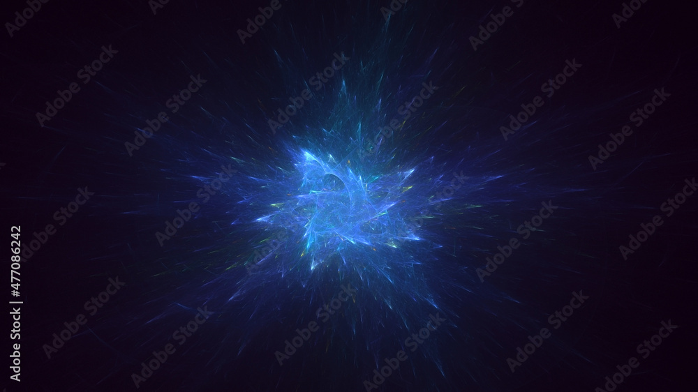 3D rendering abstract blue fractal light background 3D rendering abstract blue fractal light background