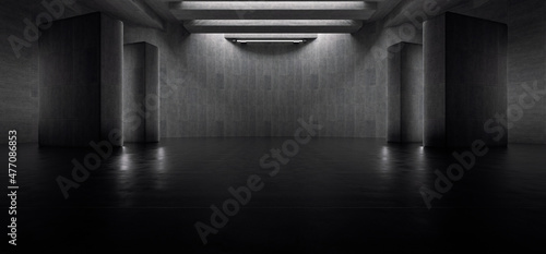 Canvas Advanced background High end scenario concrete wall 3D rendering booth Exhibitio