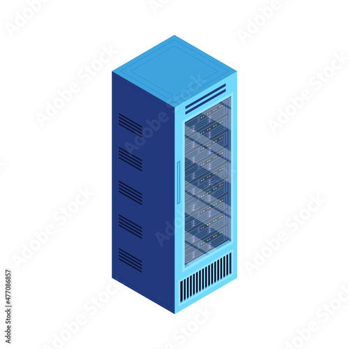 Isometric Server Rack Composition