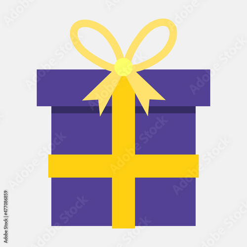 Nice quality gift box. Individual purple packaging. Yellow tape for securing lid. Bow on top creates bright accent and completes look of gift wrapping. Packaging for any gift and many occasions.