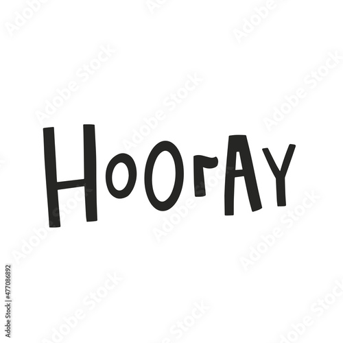 vector cute hand lettering hooray text card