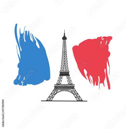 eiffel tower, Paris, France, vector illustration