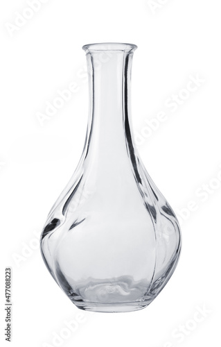 Foto Empty glass vase isolated on white