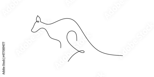 Continuous one single line of a kangaroos for australia day celebration.