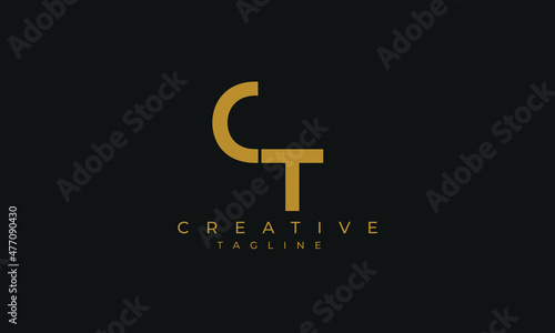 CT is creative logo with two color and classic design.